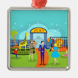 En Métal Ornement vintage de Noël de zoo