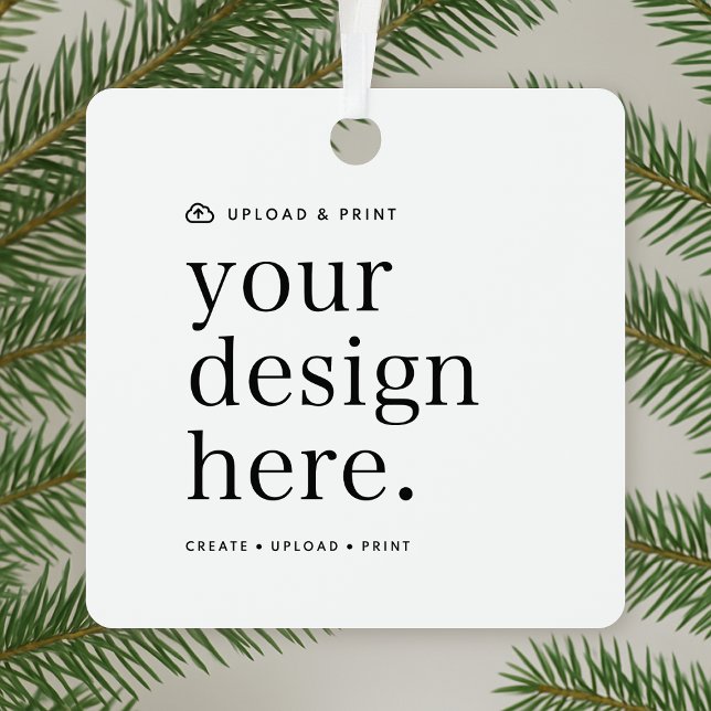 En Métal Ornement Votre Conception Télécharger le Carré mét (Possibilities are endless with this fully editable christmas tree ornament template.)