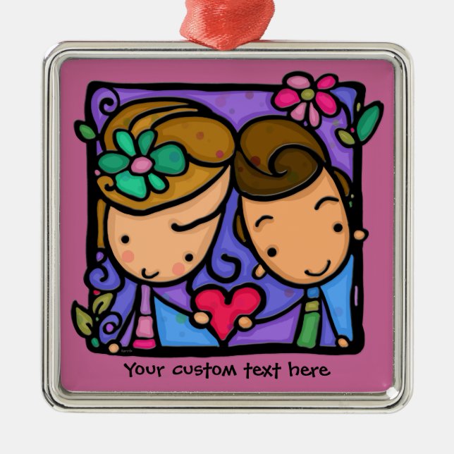 En Métal Premier ornement de coutume d'amour de (Devant)