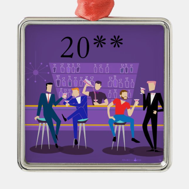 En Métal Rétro ornement de bar gay (Devant)