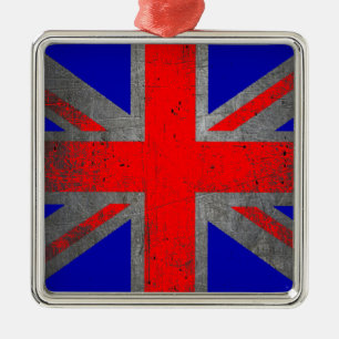 En Métal Royaume-Uni grunge neon drapeau ornement