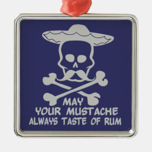 En Métal Rum Mustache ornement personnalisé couleur