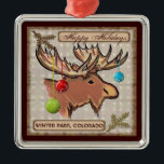 En Métal Winter Park Colorado ornement artistique d'orignal<br><div class="desc">Winter Park Colorado ornement artistique d'orignal</div>