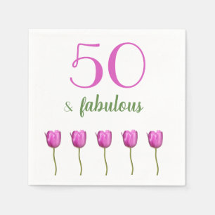En Papier 50 et tulipe magenta fabuleuse de la serviette  