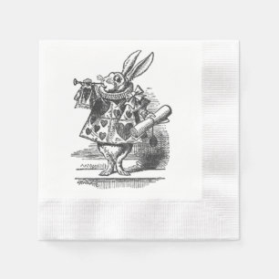 En Papier Alice dans la serviette blanche de lapin du pays