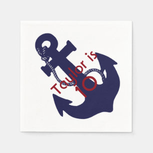 En Papier Ancre cocktail personnalisé serviette