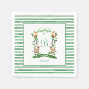 En Papier Animaux forestiers Crest Boy Baby shower serviette