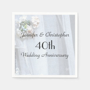 En Papier Anniversaire de mariage vintage de serviette de