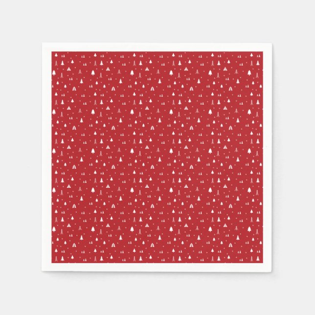 En Papier Arbres de Noël et Flocons de Neige Serviette (Devant)