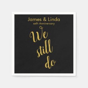 En Papier Black Gold Anniversaire de la fête Serviette Nous 