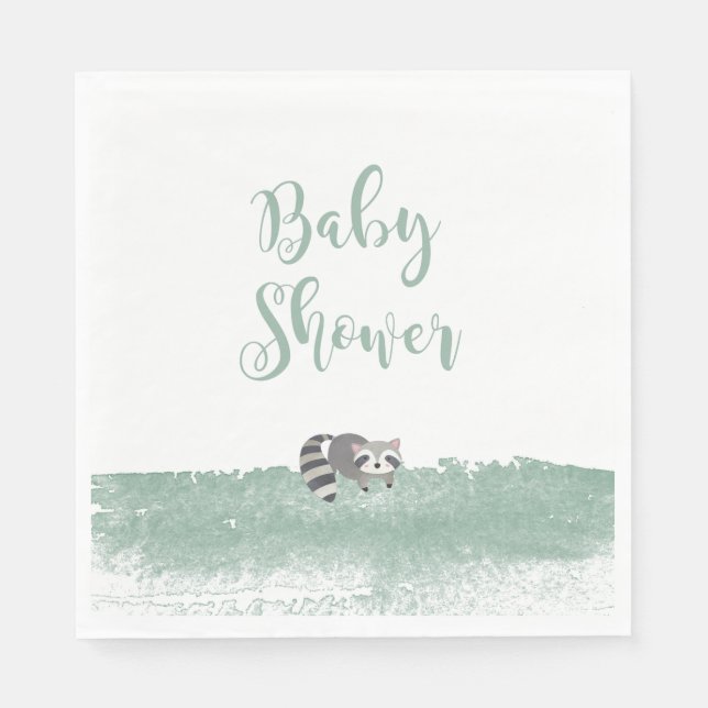 En Papier Bois Bébé Animaux Végétation Baby shower serviette (Devant)