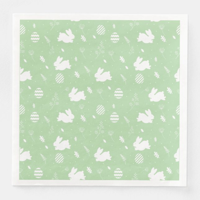 En Papier Bunny Bliss – Charme de serviette de Pâques (Devant)