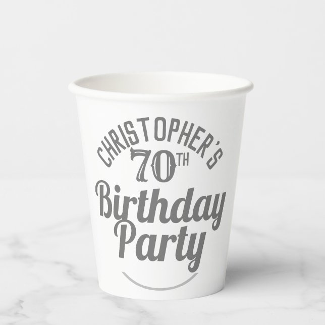 En Papier Célébration de l'anniversaire de 70 ans Gobelets e (Recto)