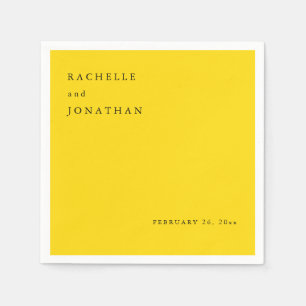 En Papier Chic Sunshine Jaune Blanc Simple Mariage serviette