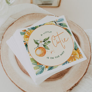 En Papier Citrus orange Little Cutie   Baby shower serviette