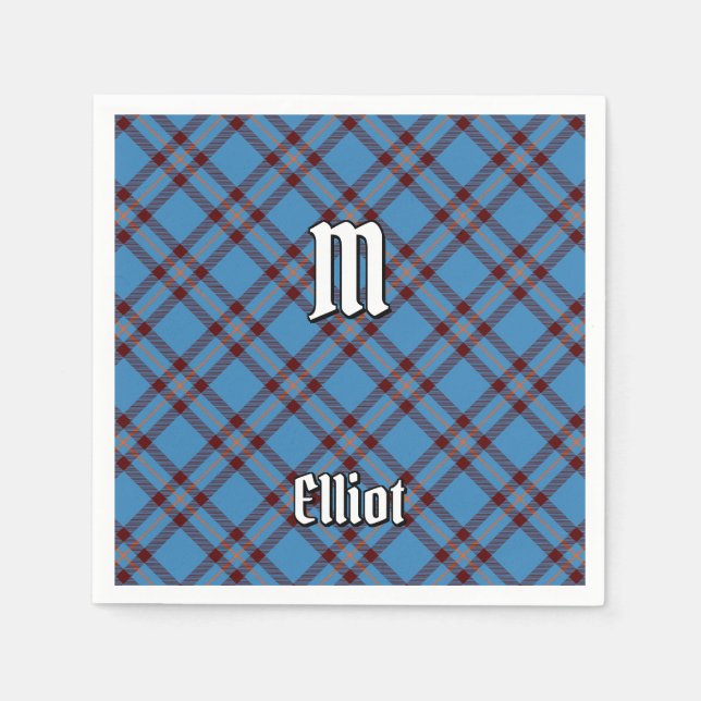 En Papier Clan Elliot Ancienne serviette Tartan (Devant)