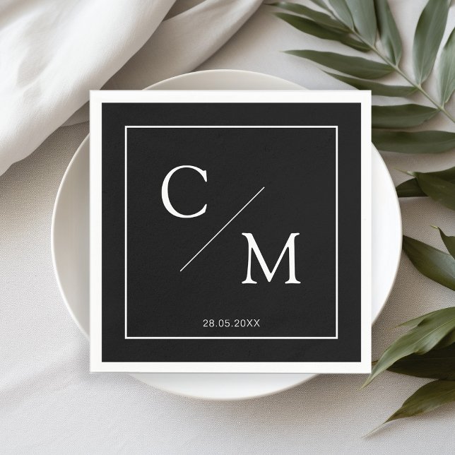 En Papier Clé, élégante, serviette monogramme (Créateur téléchargé)
