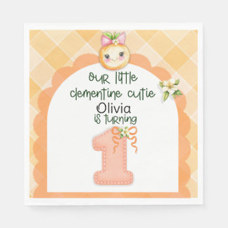 En Papier Clémentine mignonne - serviette pour le premier an