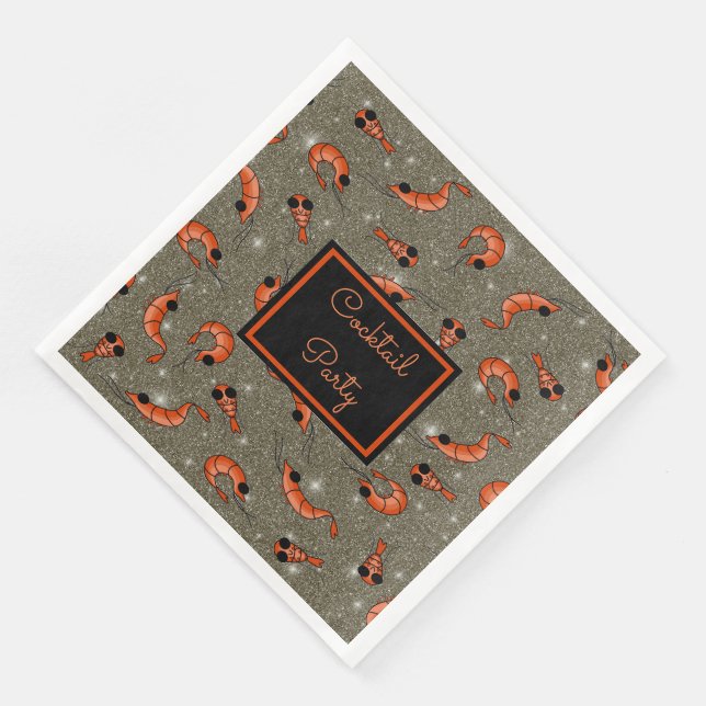 En Papier Cocktail de crevettes sur toute la place serviette (Coin)