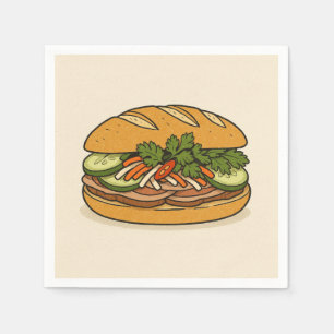 En Papier Conception de serviette carrée – Bánh Mì Việt Nam