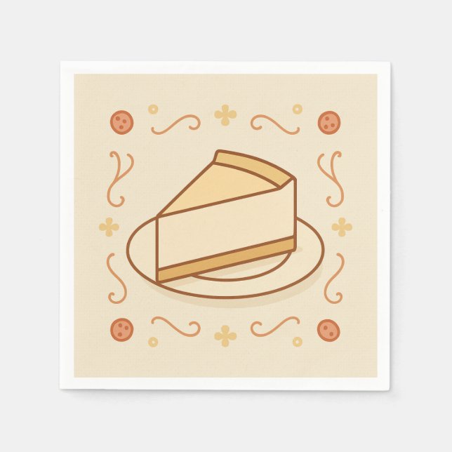 En Papier Conception de serviette carrée – Élégant cheesecak (Devant)