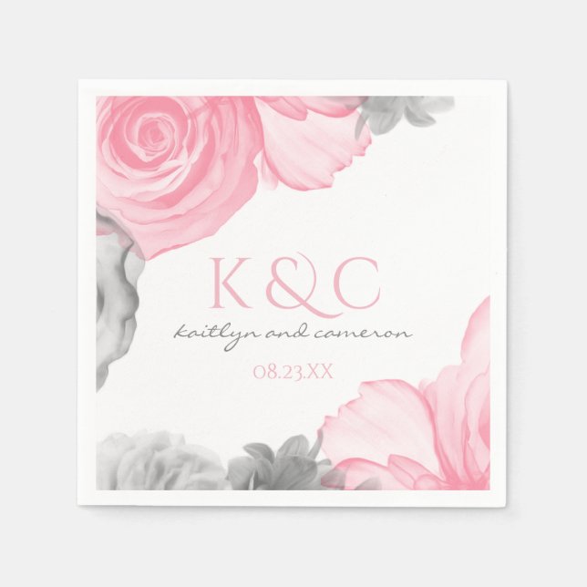 En Papier COULEUR DE FLEUR ÉDITABLE ! Serviette de mariage à (Devant)