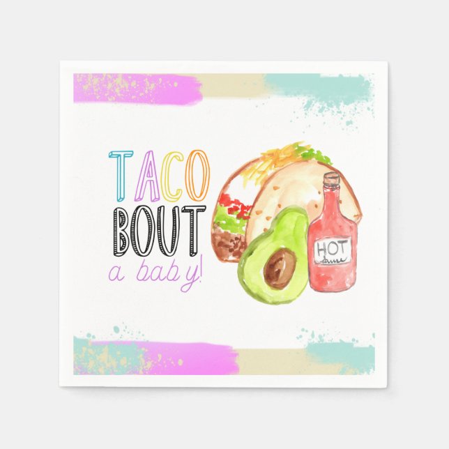 En Papier Cute taco Fiesta babyshower soirée serviette (Devant)