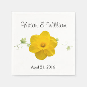 En Papier Daffodil mariage personnalisé serviette