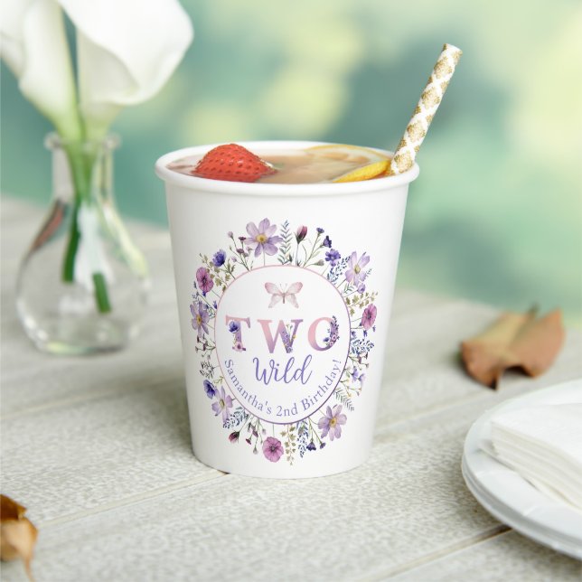 En Papier Deux gobelets Wild Floral 2e anniversaire (Insitu)