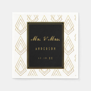 En Papier Élégant art déco mariage mariage de serviette