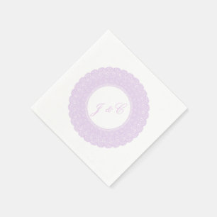 En Papier Élégant lavande/dentelle violette serviette