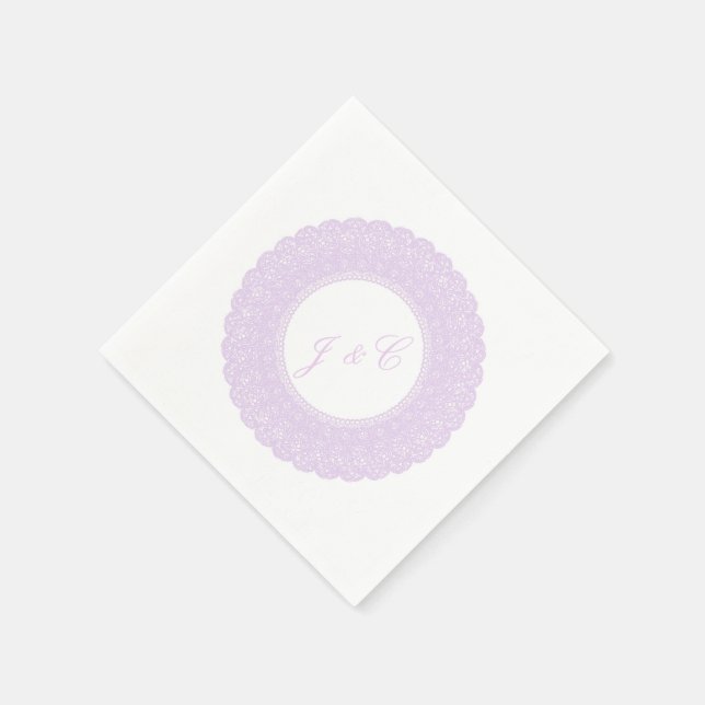 En Papier Élégant lavande/dentelle violette serviette (Coin)