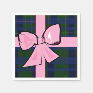 En Papier Élégante serviette de cocktail plaid avec arc