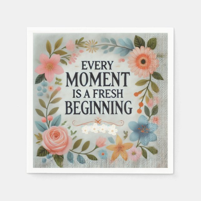 En Papier Élégante serviette florale - Beau Accessoire de de (Devant)