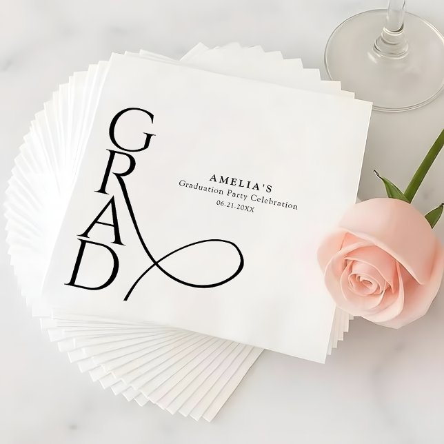 En Papier Élégante Typographie Serviette de fête moderne à d (Créateur téléchargé)