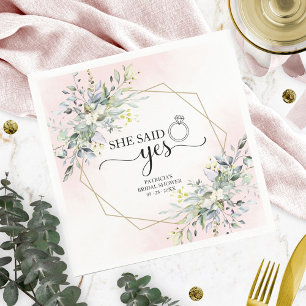 En Papier Elle a Dit Oui Verdure Géométrique Serviette de Fê