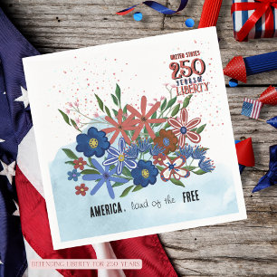 En Papier États-Unis 250 Ans de Liberté Serviette Florale Pa