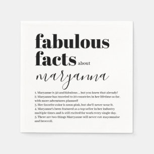 En Papier Faits fabuleux Personnalisé Anniversaire serviette