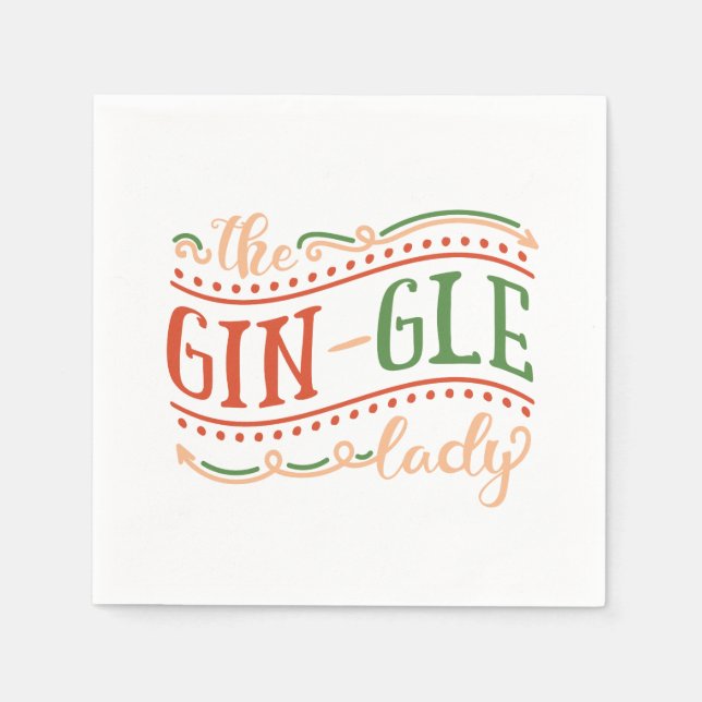 En Papier Fantastique Gin-gle Lady Noël | Serviette de table (Devant)