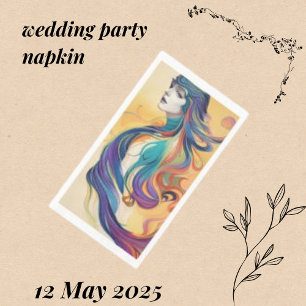 En Papier Femme Face Avatar moderne serviette d'accueil