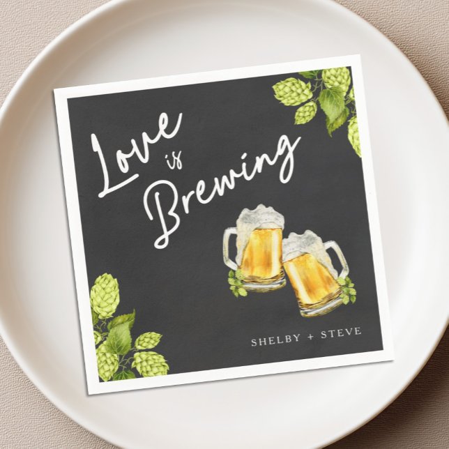 En Papier Fête de fiançailles Love Is Brewing Serviette de c (Créateur téléchargé)