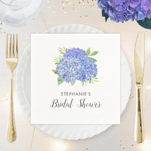 En Papier Fête des mariées Hydrangea Purple Floral serviette