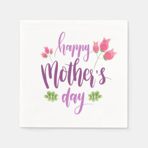 En Papier Fête des mères joyeuses Serviette de table