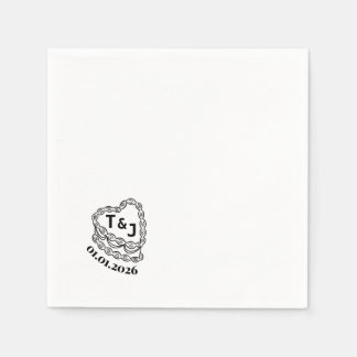 En Papier Gâteau vintage branché serviette initiale