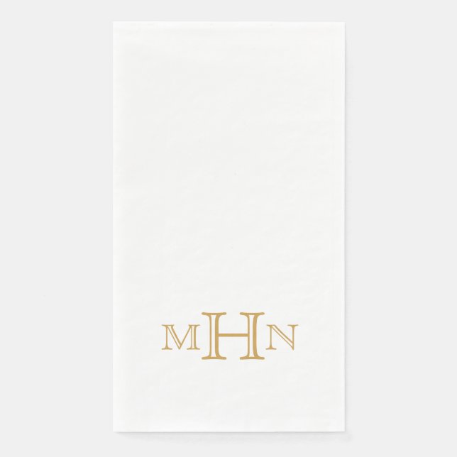 En Papier Glam gothique | Serviette | Monogramme or (Devant)