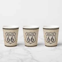 Gobelets de fête à thème Route 66 rustique