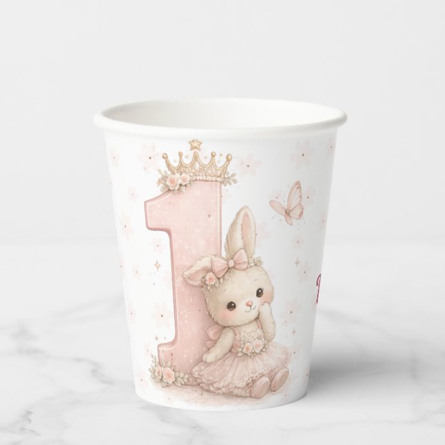 En Papier Gobelets pour fête d'anniversaire de Petit Lapin (Recto)