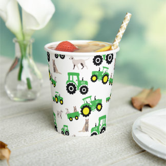 En Papier Gobelets pour fête d'anniversaire tracteur thème f