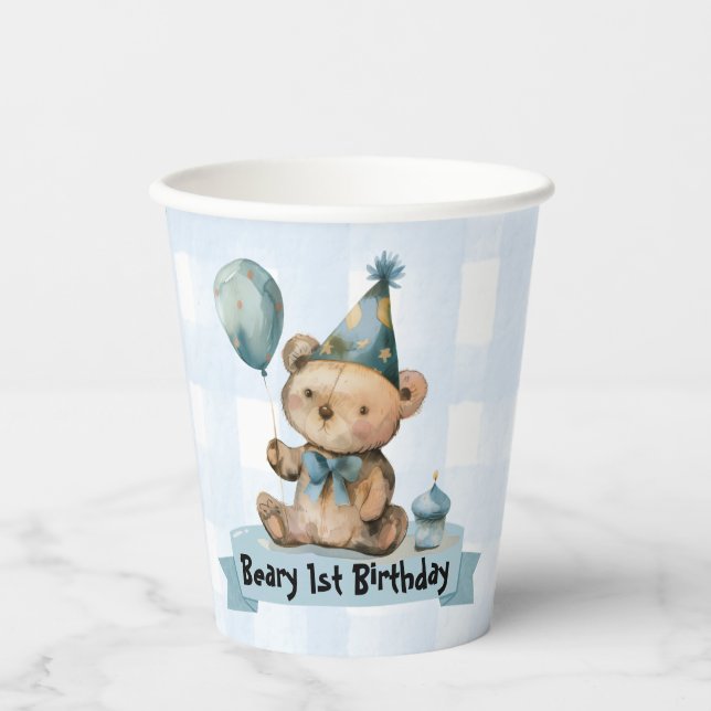 En Papier Gobelets pour le 1er anniversaire de Beary (Recto)