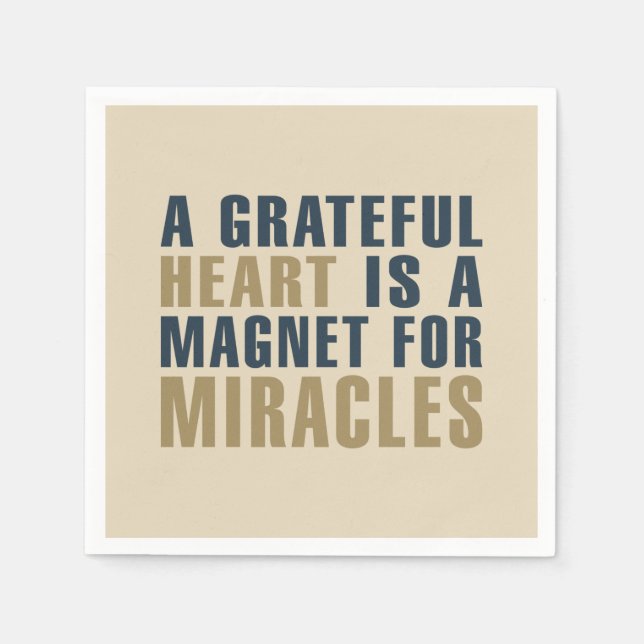 En Papier Grateful Heart Magnet pour Miracles | Serviette de (Devant)